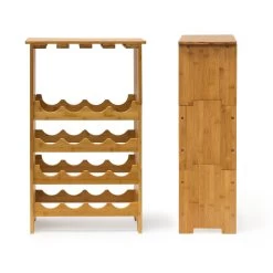 Weinregal In Natur - (B)50 X (H)84 X (T)24 Cm -Relaxdays relaxdays weinregal in natur b 50 x h 84 x t 24 cm 4