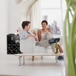 Weinregal In Schwarz - (B)50x (H)63 X (T)28 Cm -Relaxdays relaxdays weinregal in schwarz b 50x h 63 x t 28 cm 2