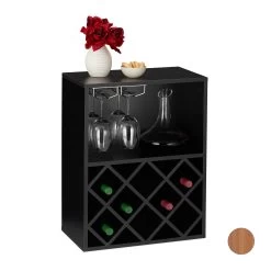 Weinregal In Schwarz - (B)50x (H)63 X (T)28 Cm -Relaxdays relaxdays weinregal in schwarz b 50x h 63 x t 28 cm 7