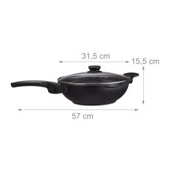Wok In Schwarz - Ø 30 Cm -Relaxdays relaxdays wok in schwarz o 30 cm 3