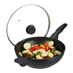 Wok In Schwarz - Ø 30 Cm -Relaxdays relaxdays wok in schwarz o 30 cm 7