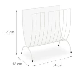 Zeitungsständer In Weiß - (B)34 X (H)35 X (T)18 Cm -Relaxdays relaxdays zeitungsstander in weiss b 34 x h 35 x t 18 cm 3