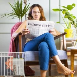 Zeitungsständer In Weiß - (B)34 X (H)35 X (T)18 Cm -Relaxdays relaxdays zeitungsstander in weiss b 34 x h 35 x t 18 cm 4